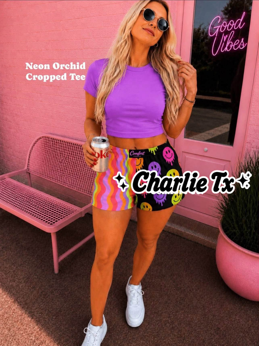 Neon Orchid Cropped Tee
