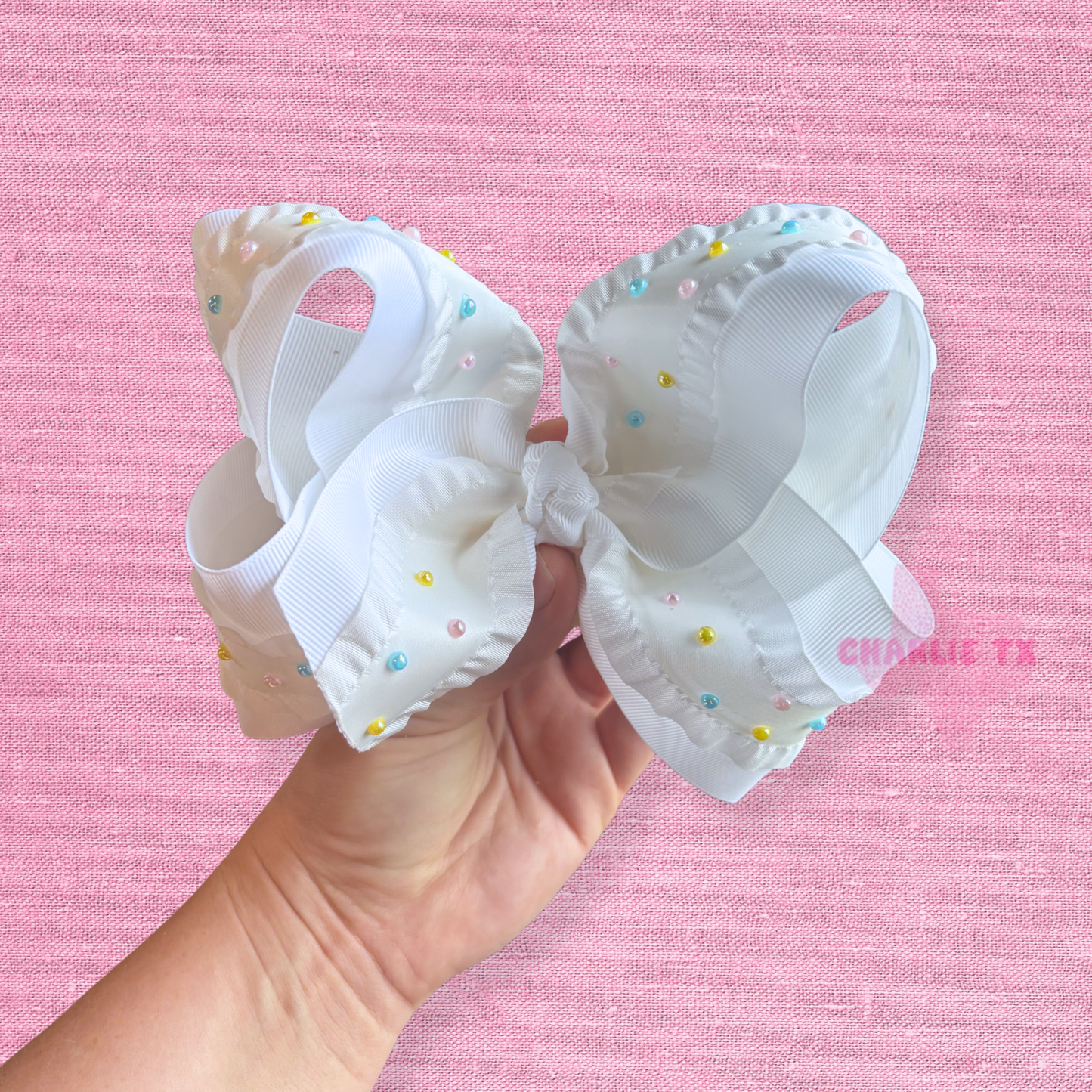 Confetti Pearl Bow