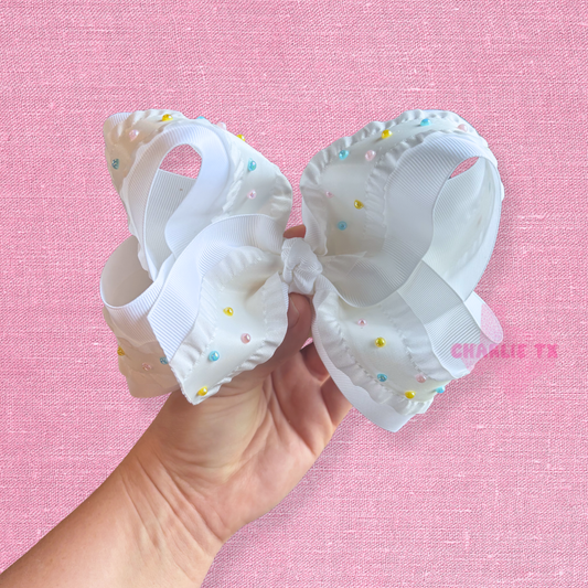 Confetti Pearl Bow